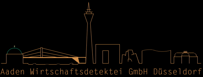 Skyline Düsseldorf, Banner der Aaden Detektei Düsseldorf; Detektiv in Düsseldorf, Privatdetektiv Düsseldorf